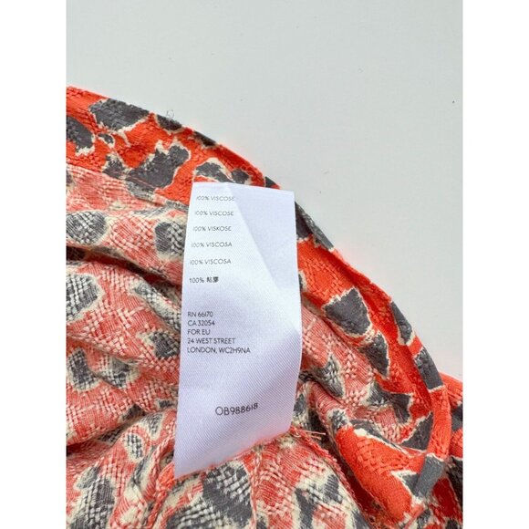 FREE PEOPLE C'est Moi Orange Leopard Printed Long Duster Maxi Blouse Top, Size M - Picture 14 of 15